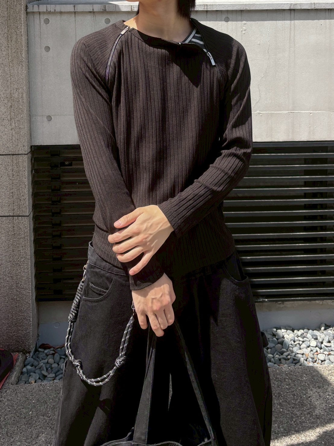 4/25 20:00発売 受注制【nmtc+】neck zip long sleeve (2color)