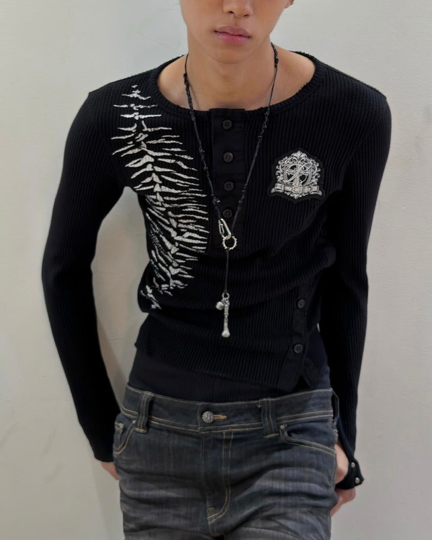 【LECYTO】Sacred Thorn Ribbed Top