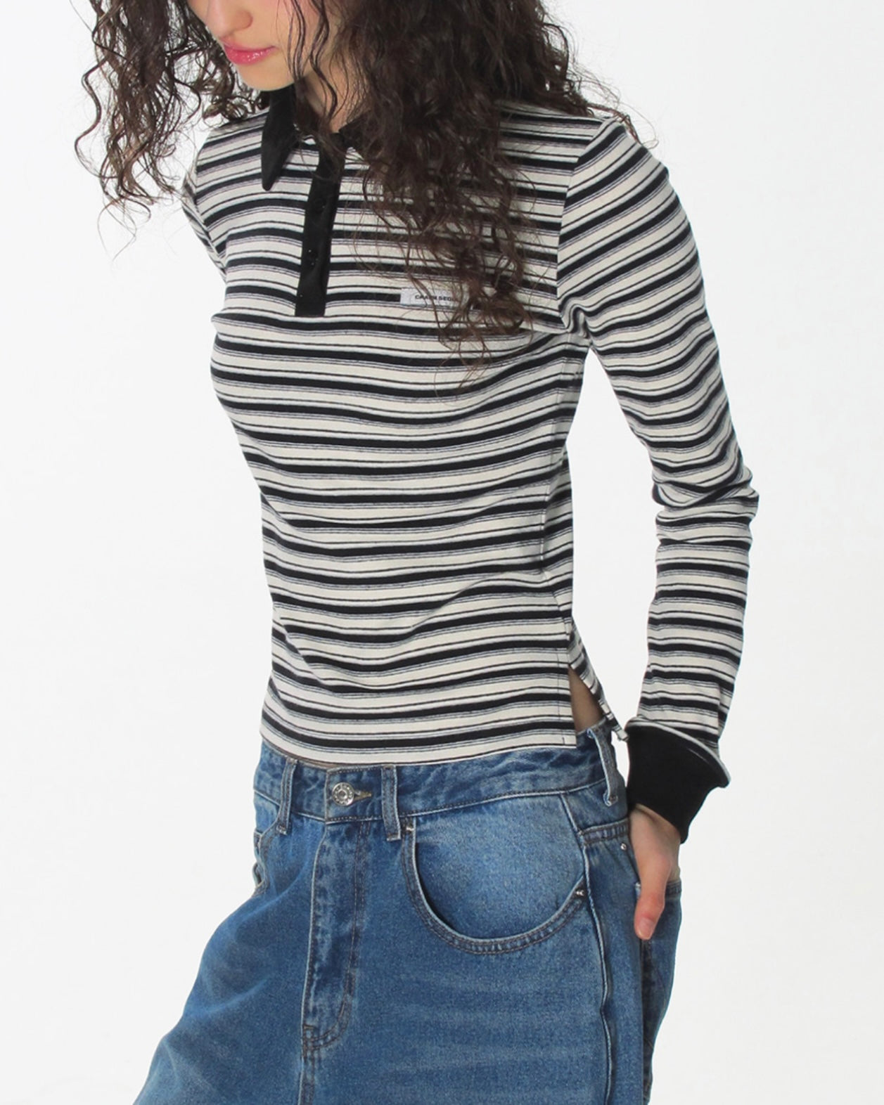 【CRANK】PIN STRIPE PK TOP