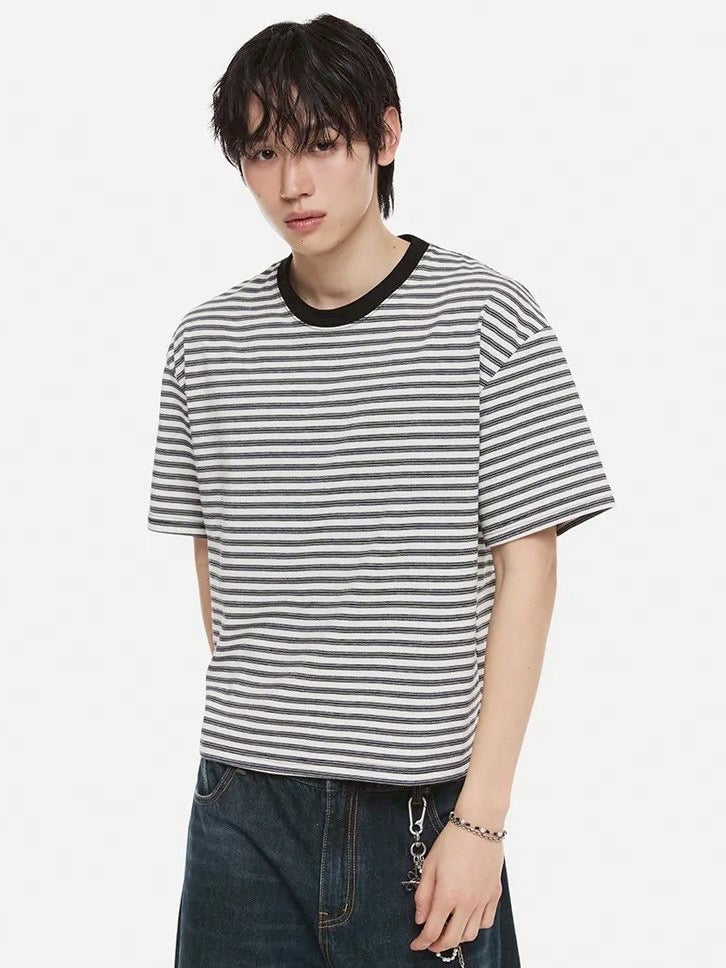 【DNSR】Stripe Crop T-Shirt