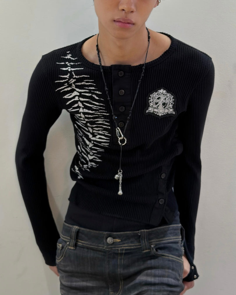 【LECYTO】Skull Bone Charm Necklace