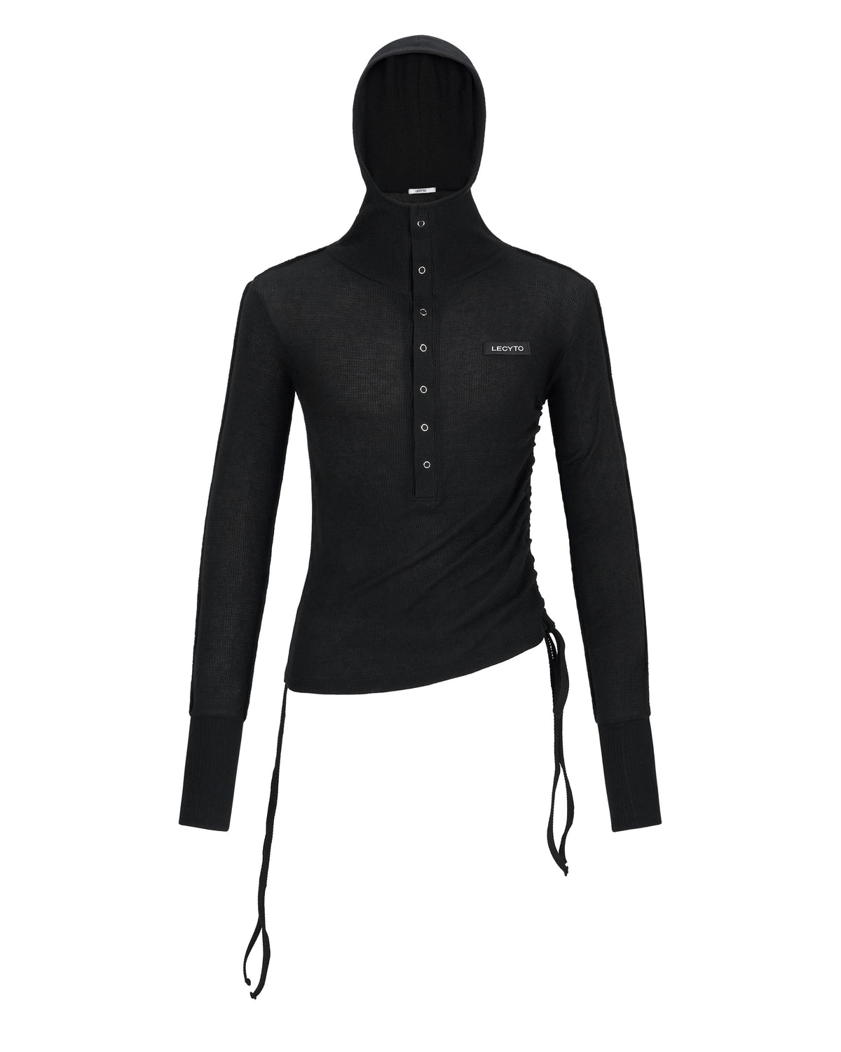 【LECYTO】String Slim Hooded T-shirt