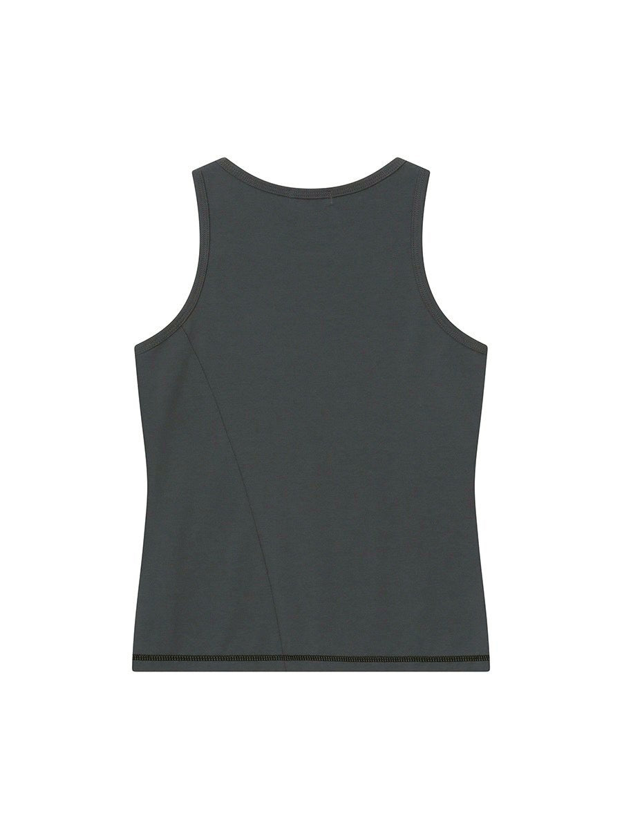 【Miseki seoul】Pocket pointed sleeveless