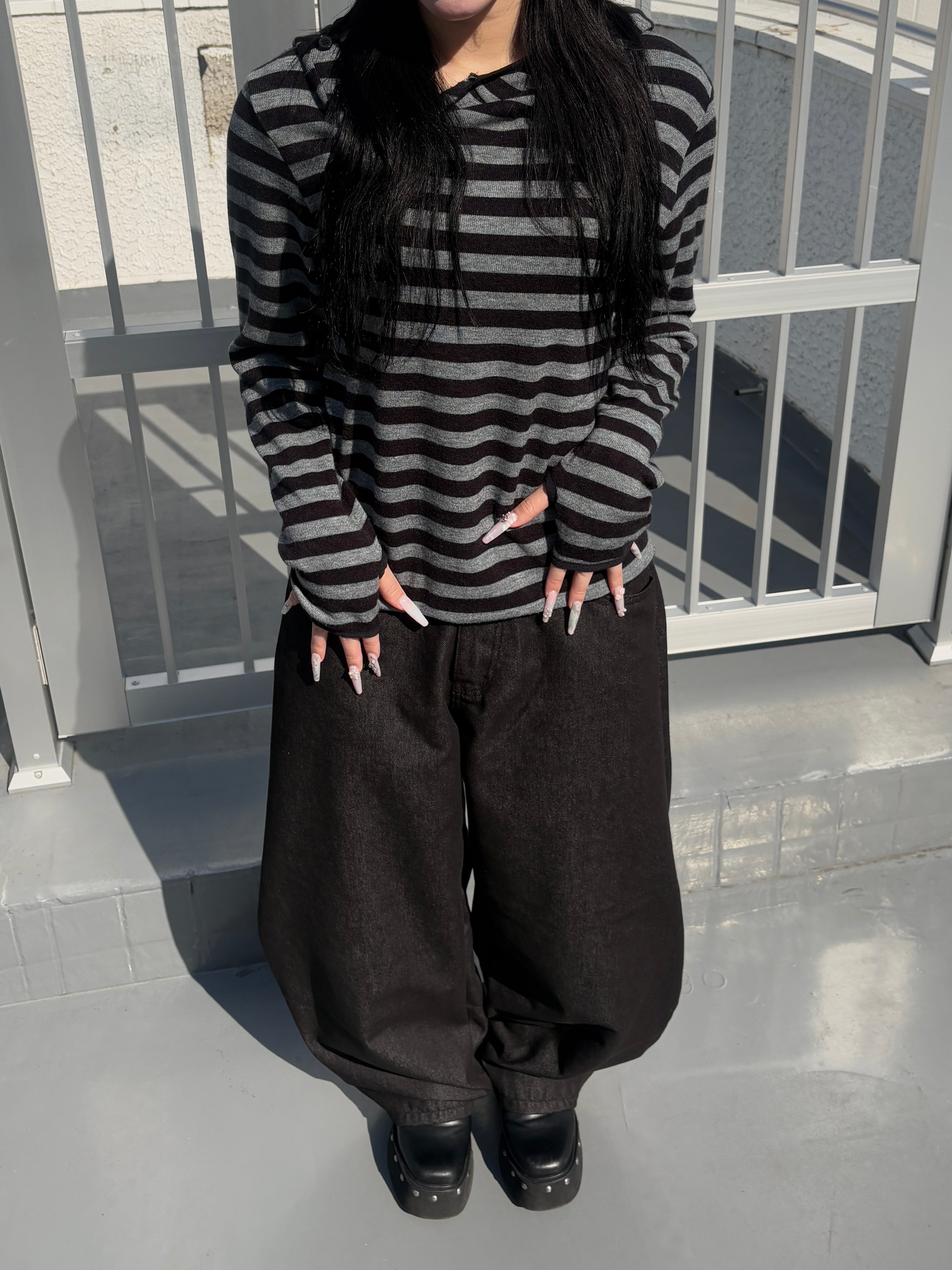 受注制【youll】Luster curve denim pants (2color)