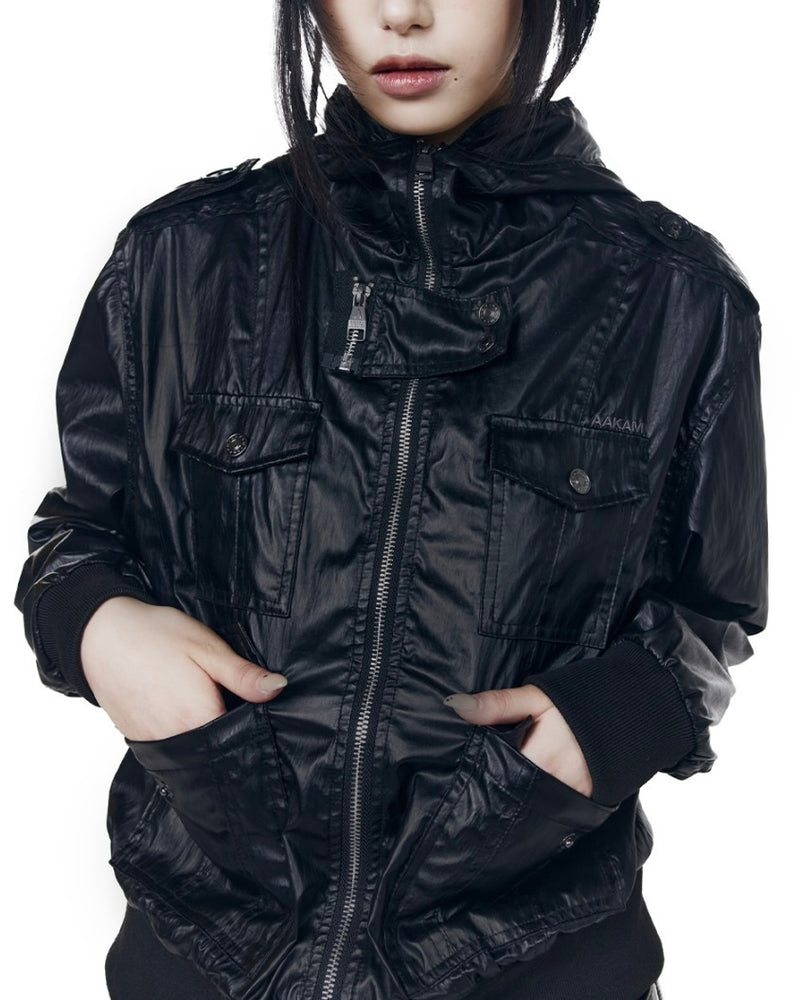 【AAKAM】Coated Pocket Hooded Jacket
