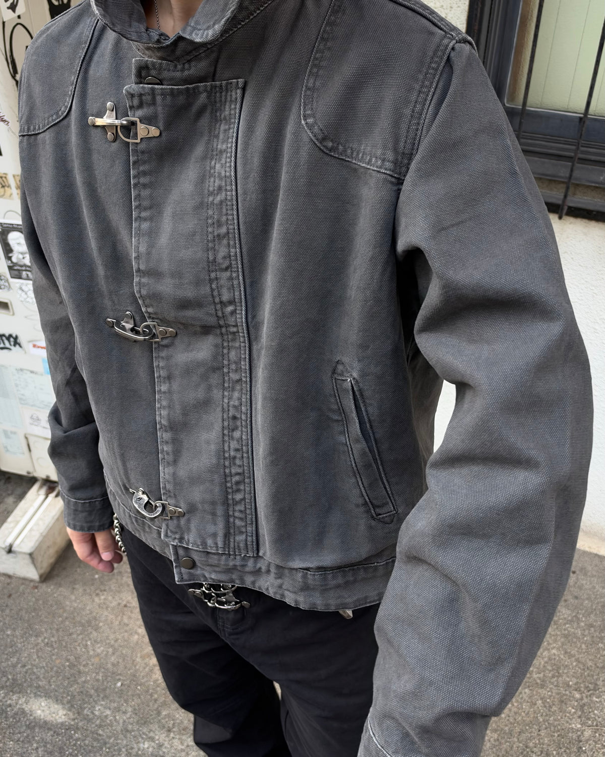 大阪店WEB限定受注制【Chikashitsu +】design hook cropped jacket (3color)