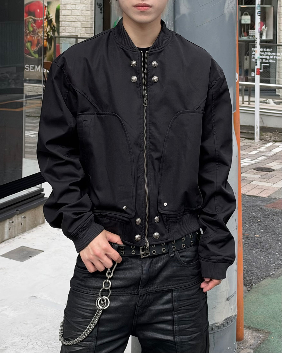 大阪店WEB限定受注制【Chikashitsu +】cropped heavy nylon MA-1 (2color)