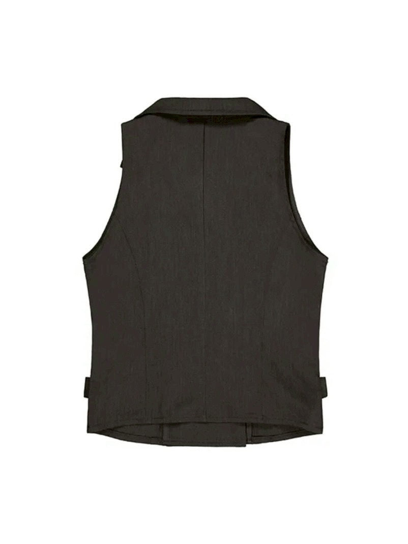 【ROCK CAKE】Double Button Halter Vest