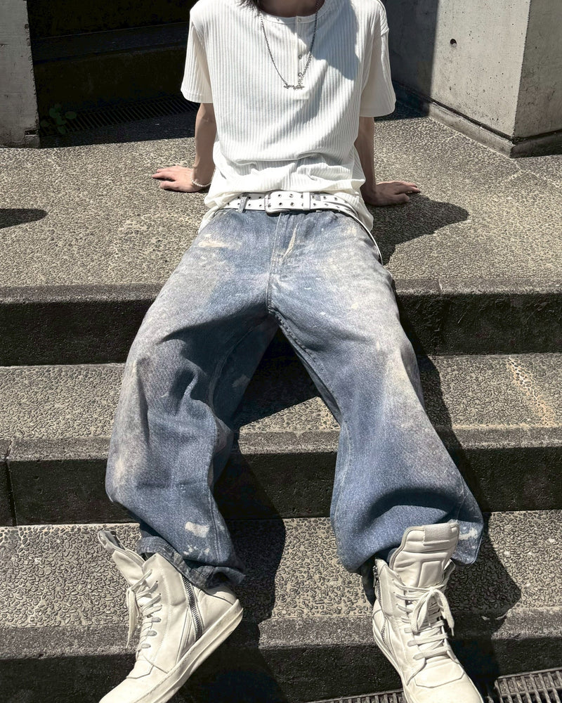 受注制【nmtc+】Shoulder Henley Eyelet Tee (3color)