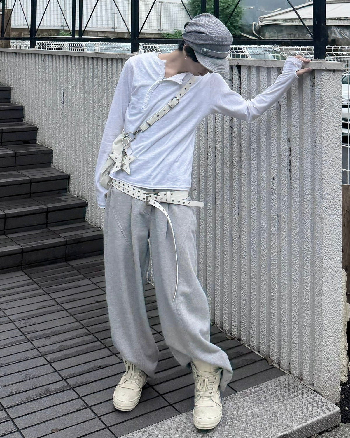受注制【nmtc+】Curved Seam Wide Sweat Pants (2color)