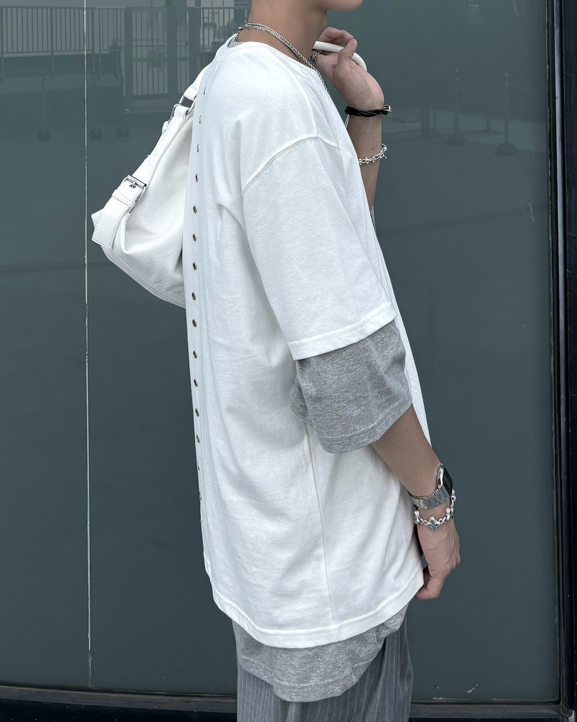 受注制【nmtc+】Eyelet Cutout Tee (2color)