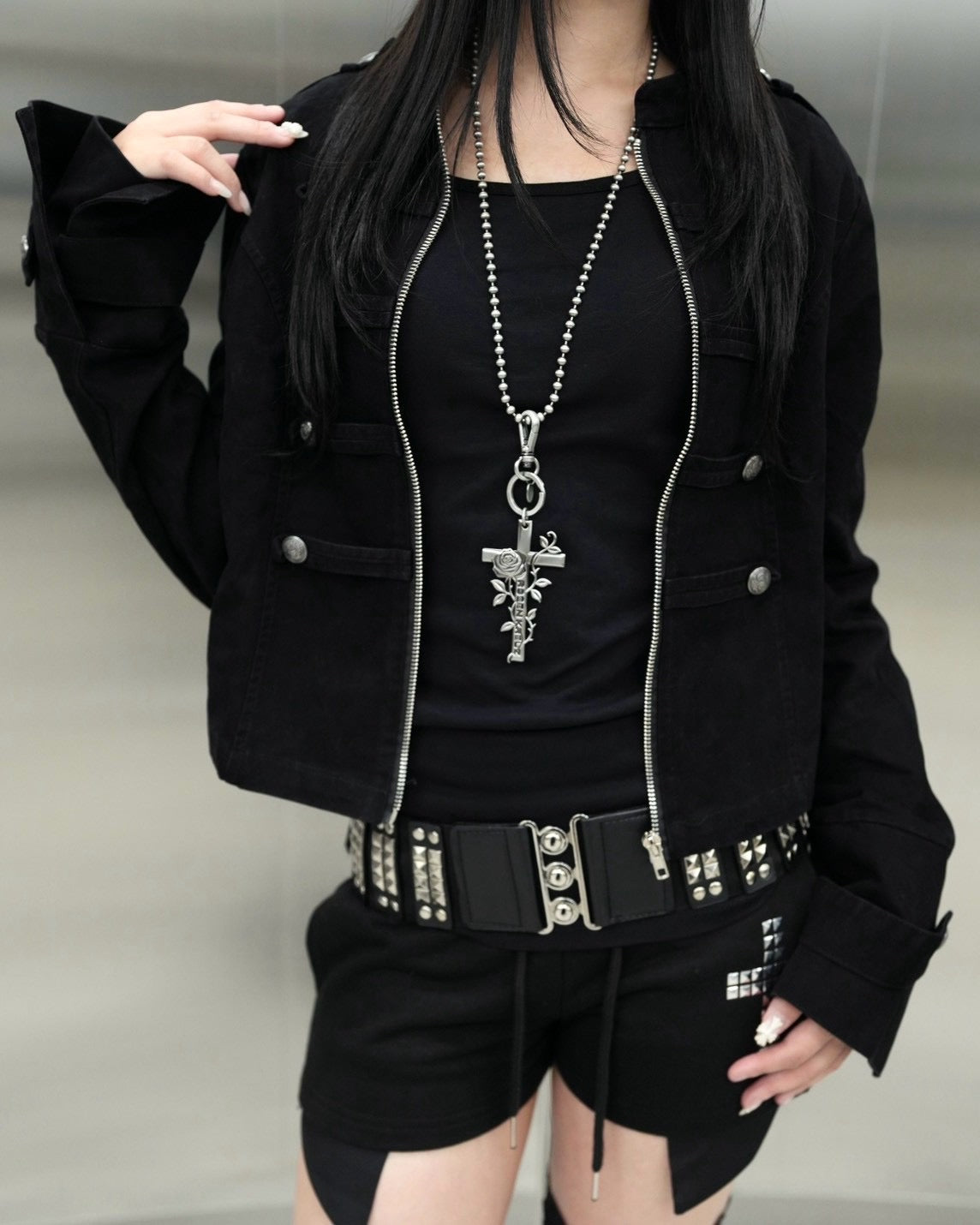 受注制【Never mind the XU】Napoleon grunge denim jacket (2color)