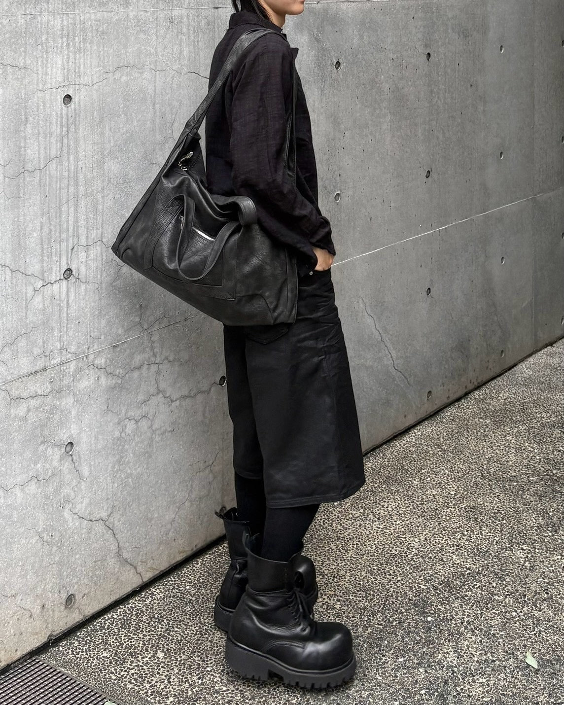 受注制【nmtc+】Vintage PU leather shoulder bag