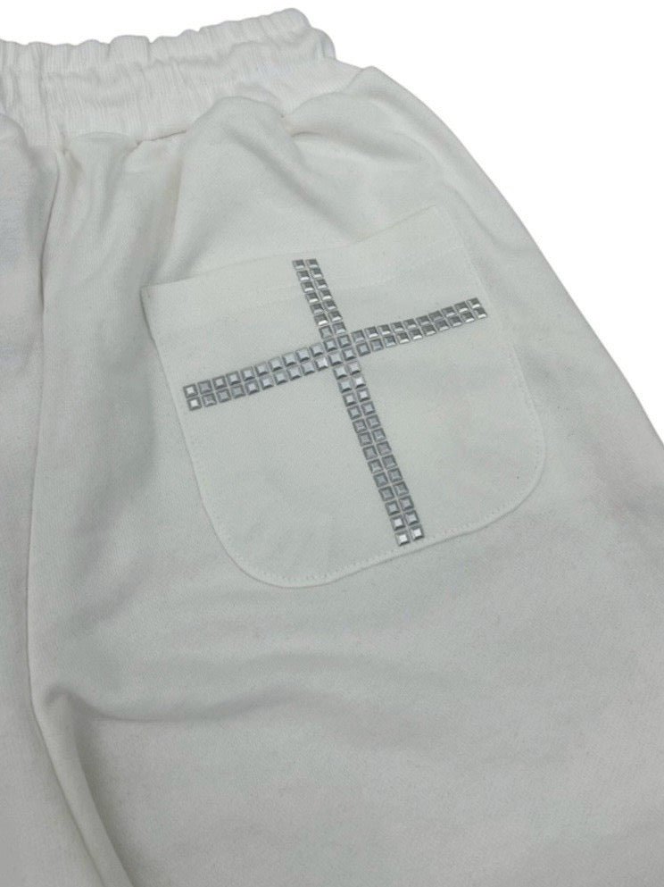 受注制【nmtc+】cross studs sweat pants (2color)