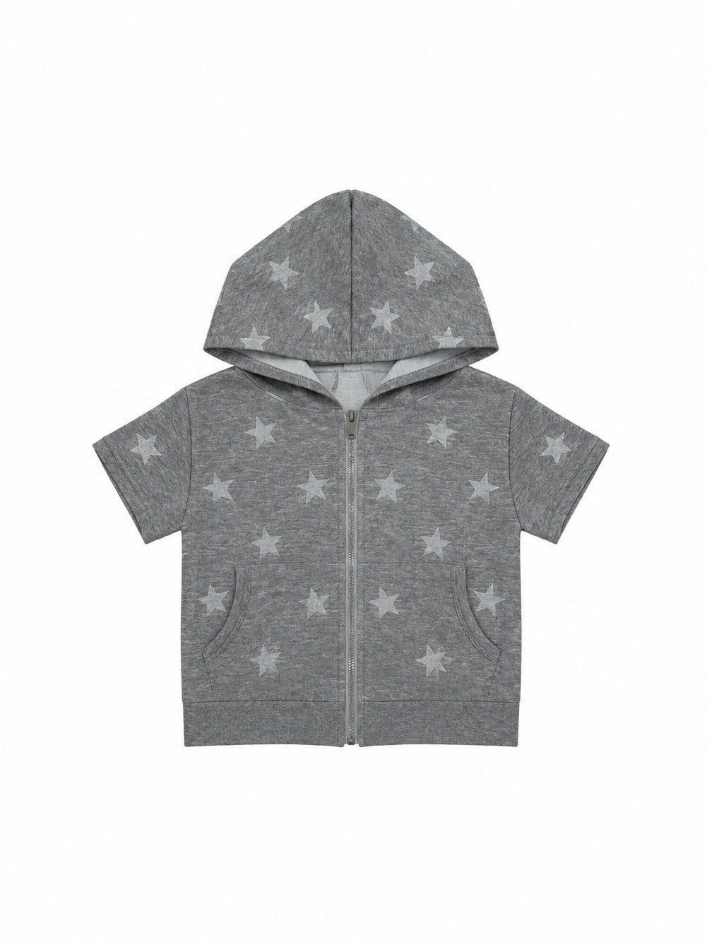 国際配送【Never mind the XU】star short sleeve zip-up hoodie