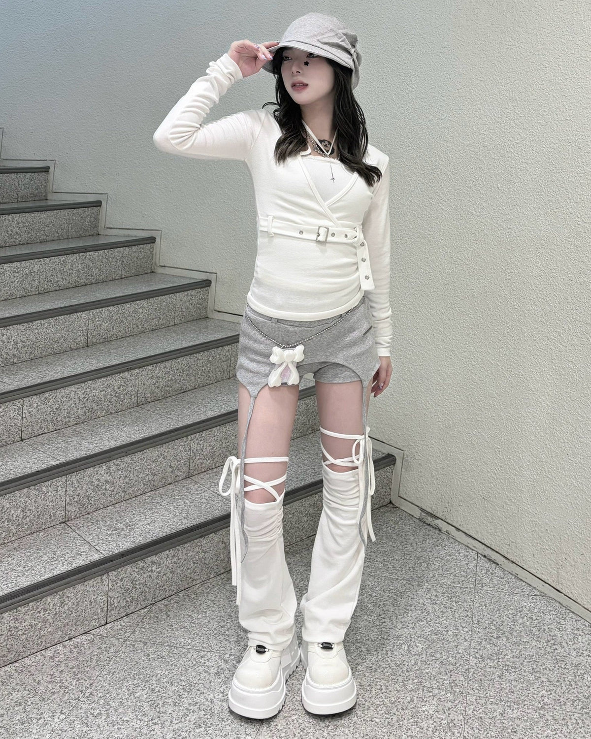 受注制【nmtc+】Belt Wrap Long Sleeve Top (2color)