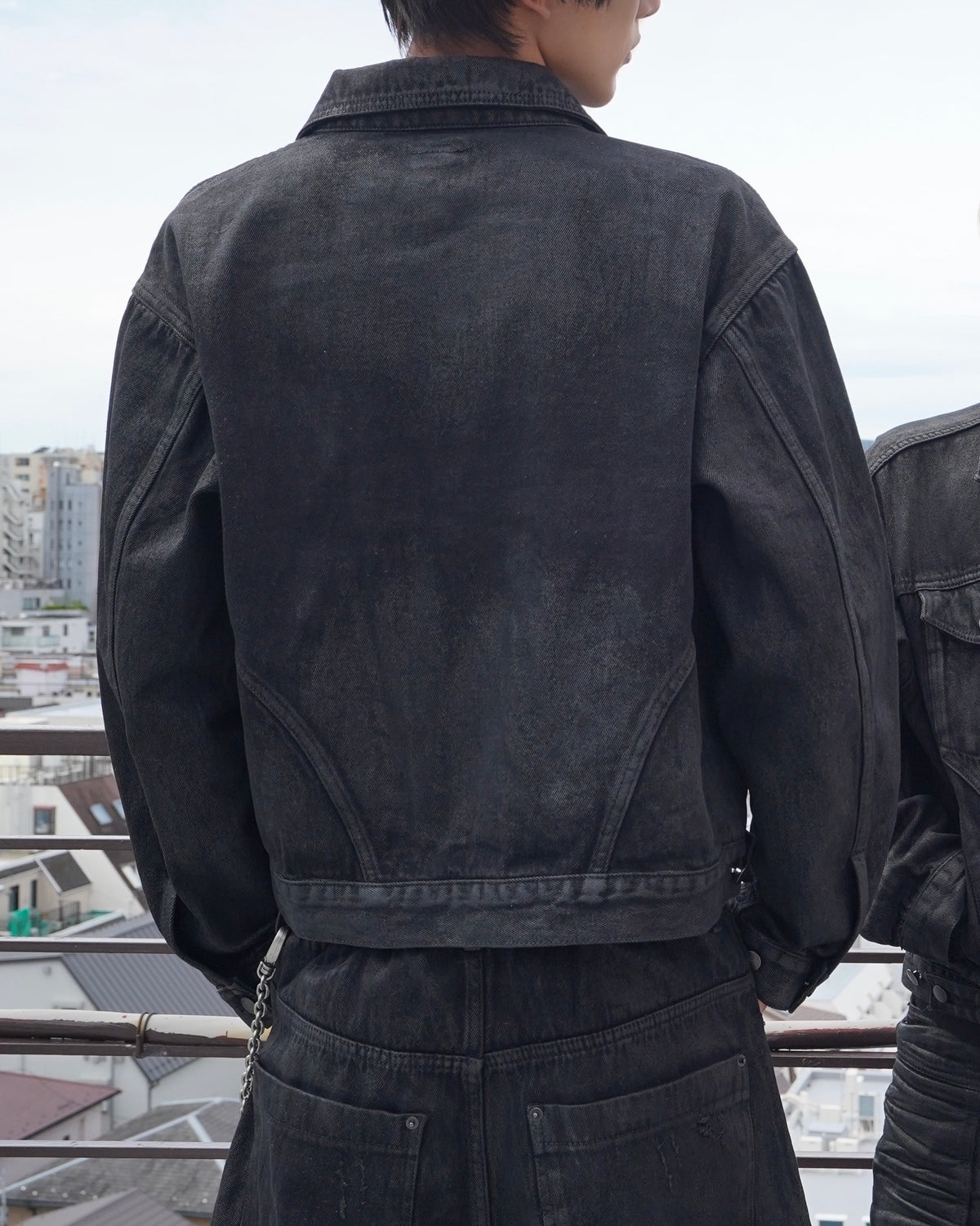 【CHIKASHITSU PLUS HIGH】Washed coating denim jacket