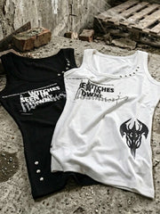 国際配送【Never mind the XU】slim fit studs sleeveless (2color)