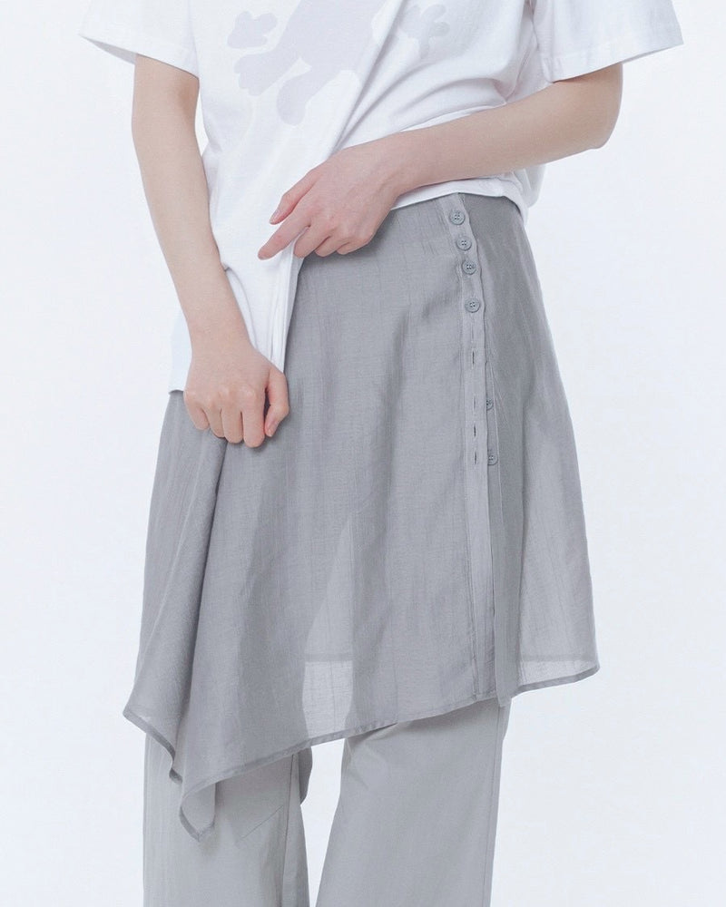 【Miseki seoul】Button layered wrap skirt