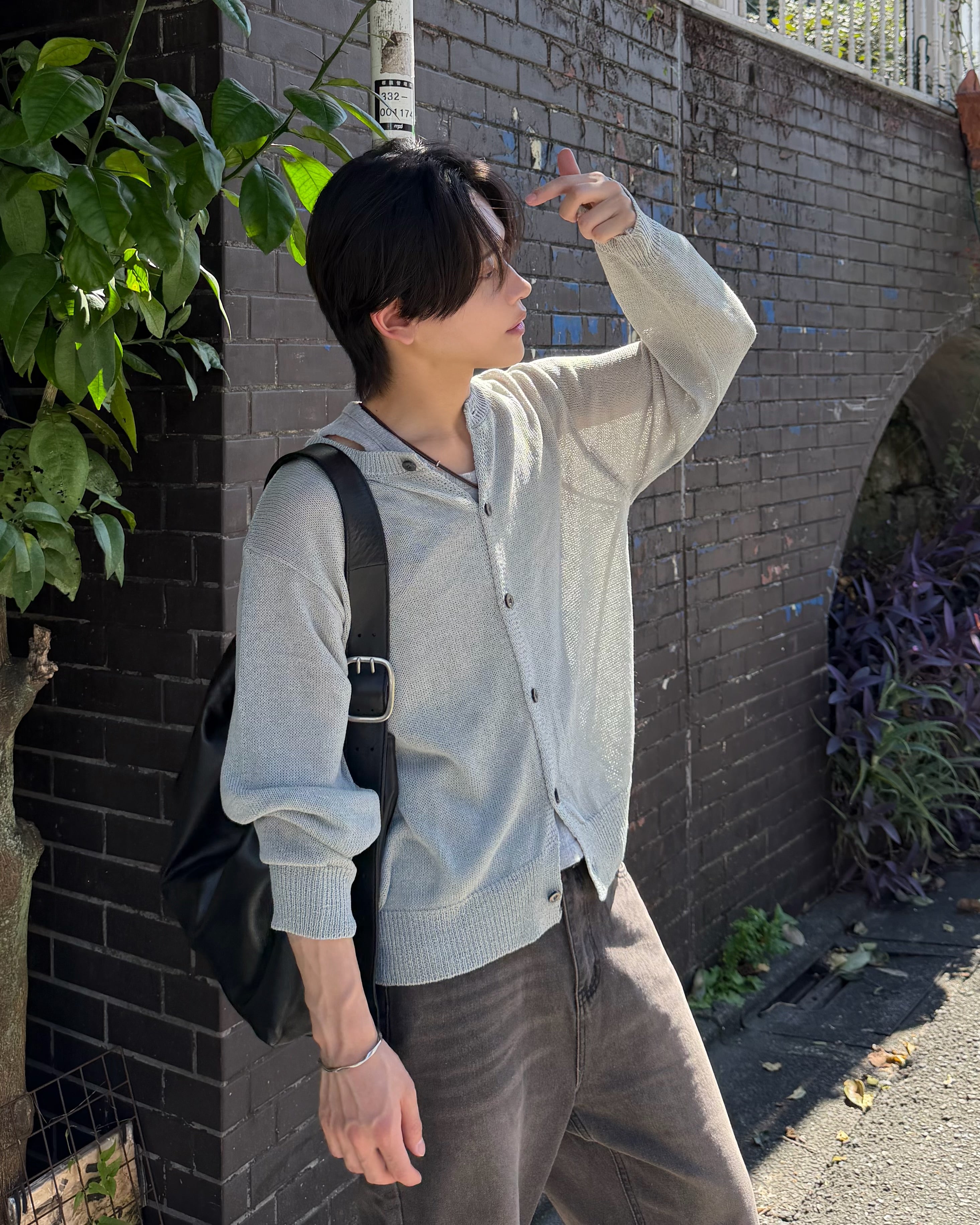 大阪店WEB限定受注制【Chikashitsu +】sheer soft knit cardigan