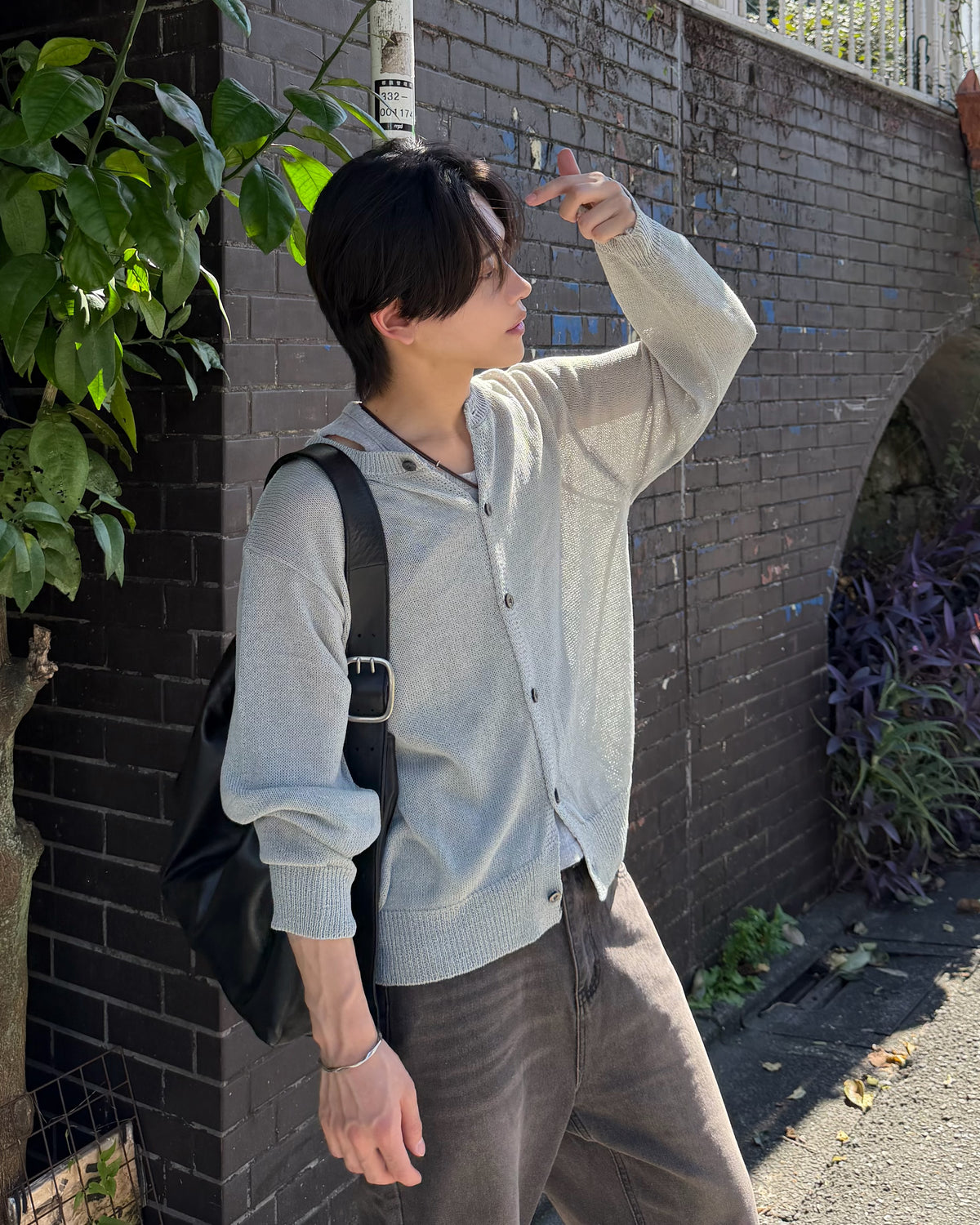 大阪店WEB限定受注制【Chikashitsu +】sheer soft knit cardigan (3color)