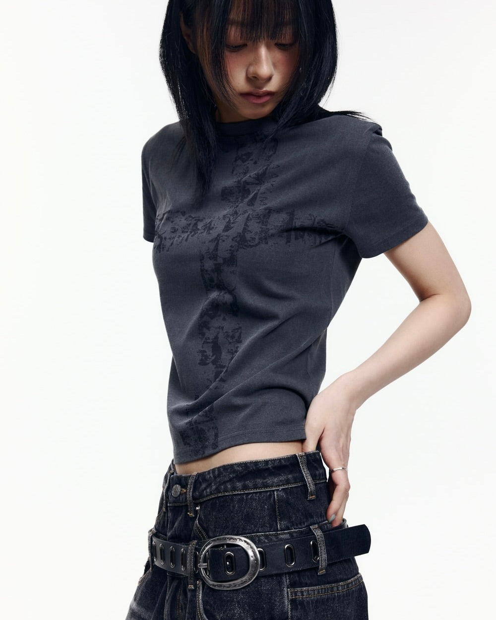 【AAKAM】Mosaic Cross Half Top