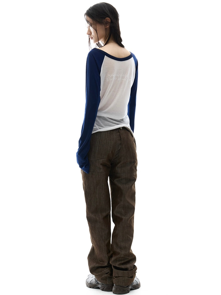 【OJOS】Metal Denim Pants