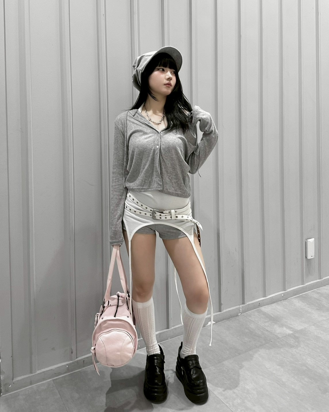 受注制【nmtc+】Sheer Button Hooded Cardigan (2color)