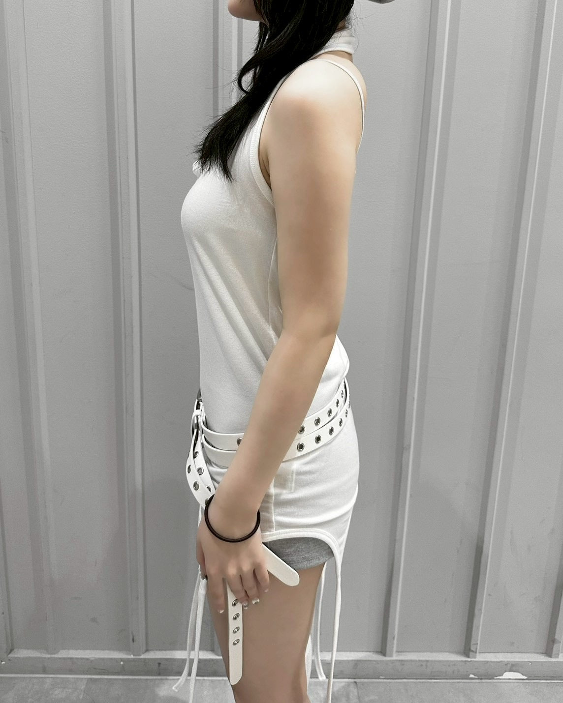 受注制【nmtc+】Layered Halter Strap Tank Dress (3color)