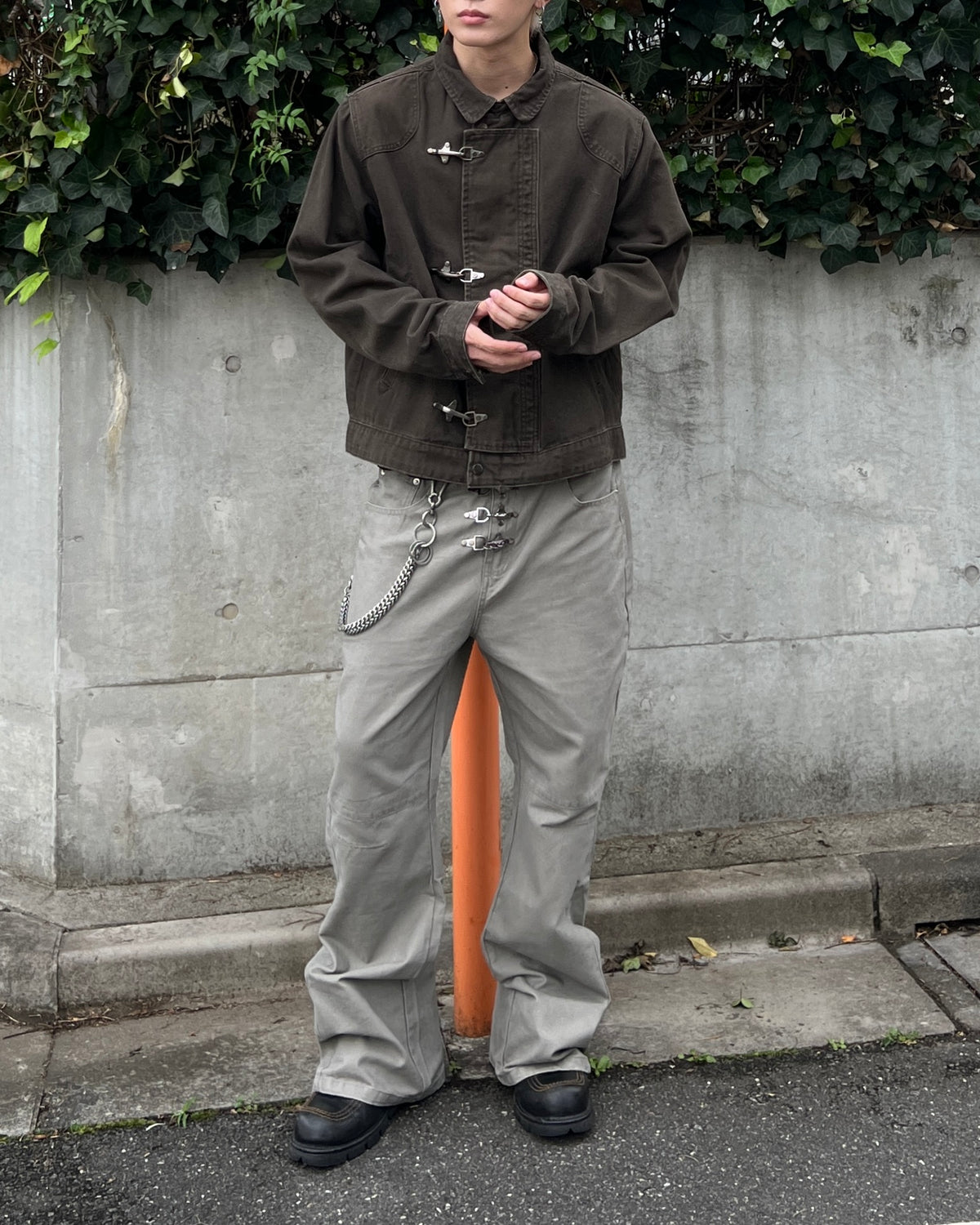 大阪店WEB限定受注制【Chikashitsu +】design hook cropped jacket (3color)