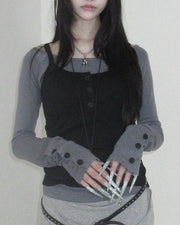 名古屋店WEB限定【nmtc+】Button Layered Cami Set Long sleeve (3color)