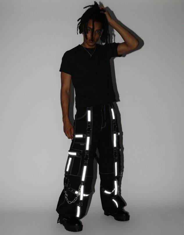【TRIPP nyc】REFLECTOR DARK STREET PANT[AF7468M] / 【トリップ エヌワイシー】リフレクターハーネスチェーンワイドパンツ