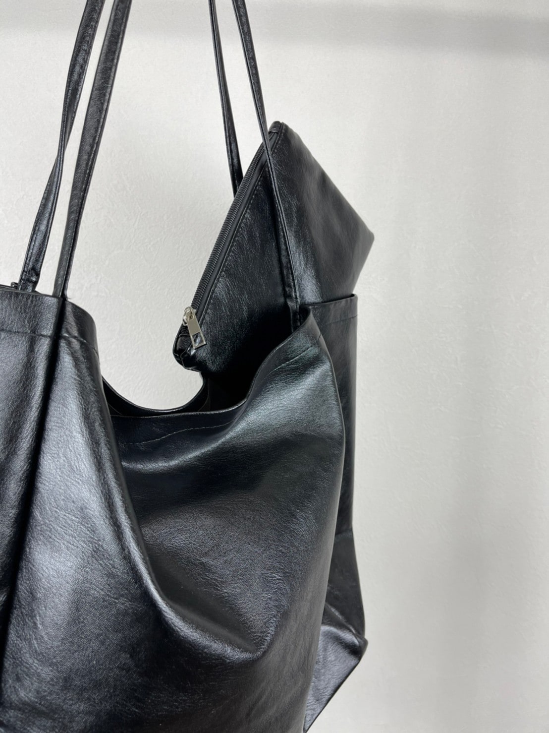 受注制【Chikashitsu +】big leather tote bag