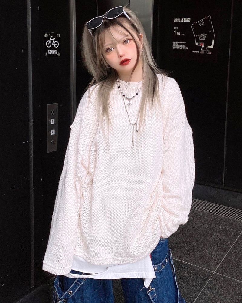 受注制【Never mind the XU】see-through knit (3color)