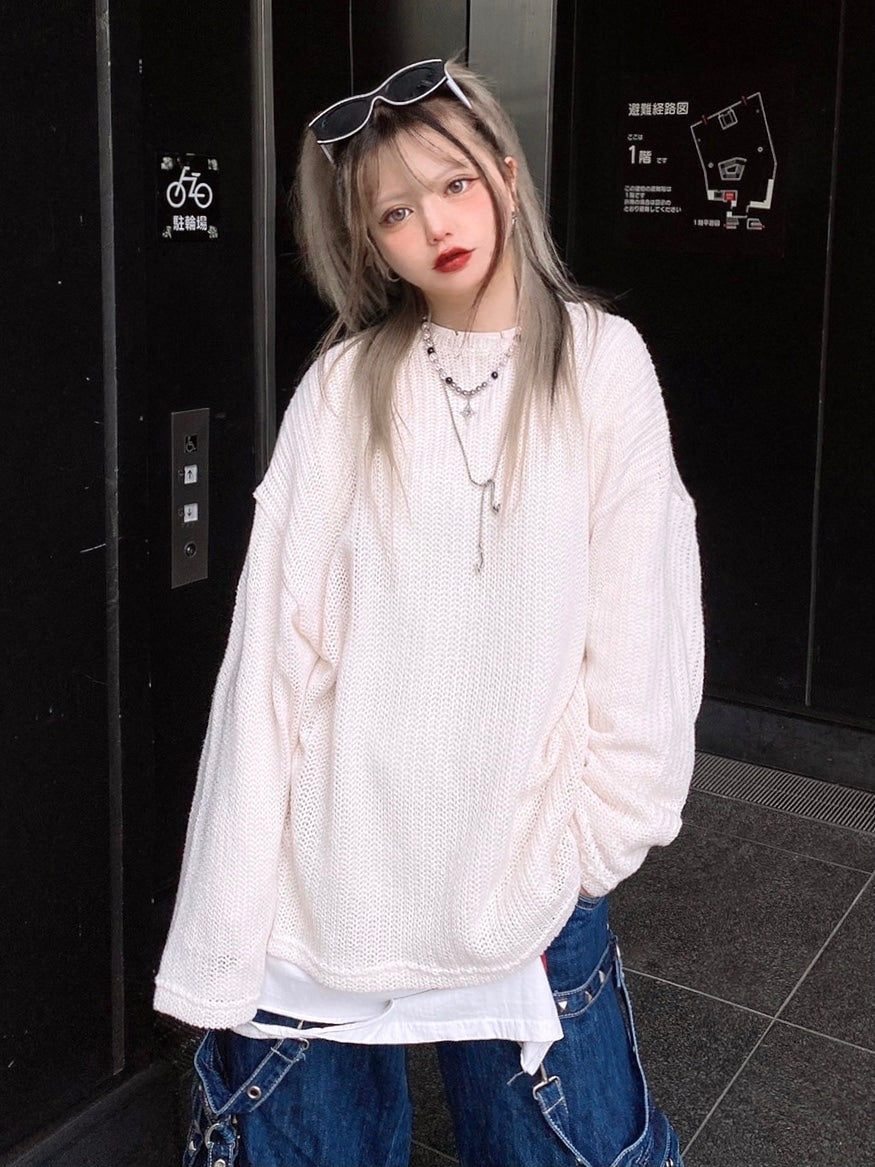 受注制【Never mind the XU】see-through knit (3color)