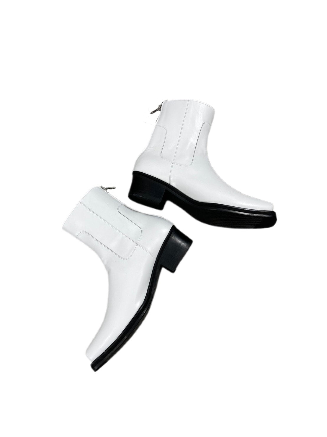 受注制【Chikashitsu +】square toe heel boots (2color)