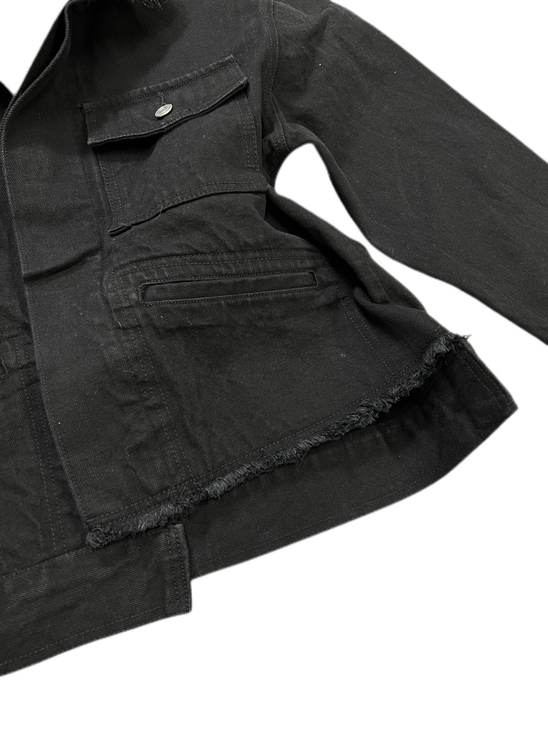 受注制【Chikashitsu +】cropped design denim jacket (2color)