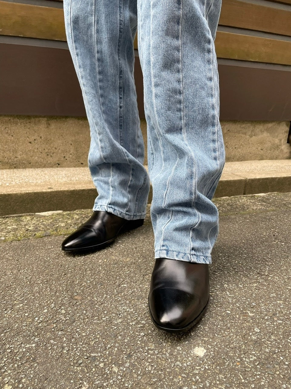 受注制【Chikashitsu +】stitch design denim pants (2color)