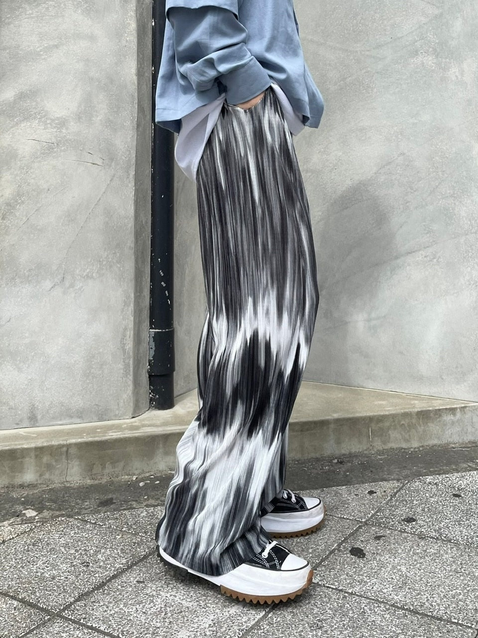受注制【Chikashitsu +】pattern pleats pants (2color)
