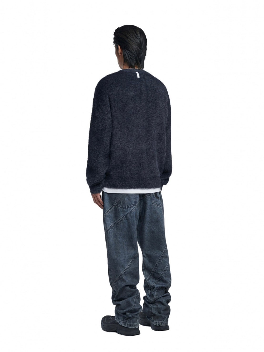 【NOMANUAL】CROPPED HAIRY KNIT (15color) / 【ノーマニュアル】クロップドヘアリー長袖ニット