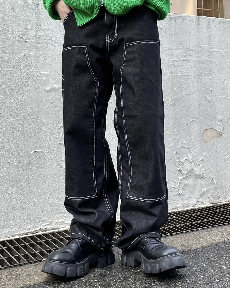受注制【Chikashitsu +】stitch painter pants