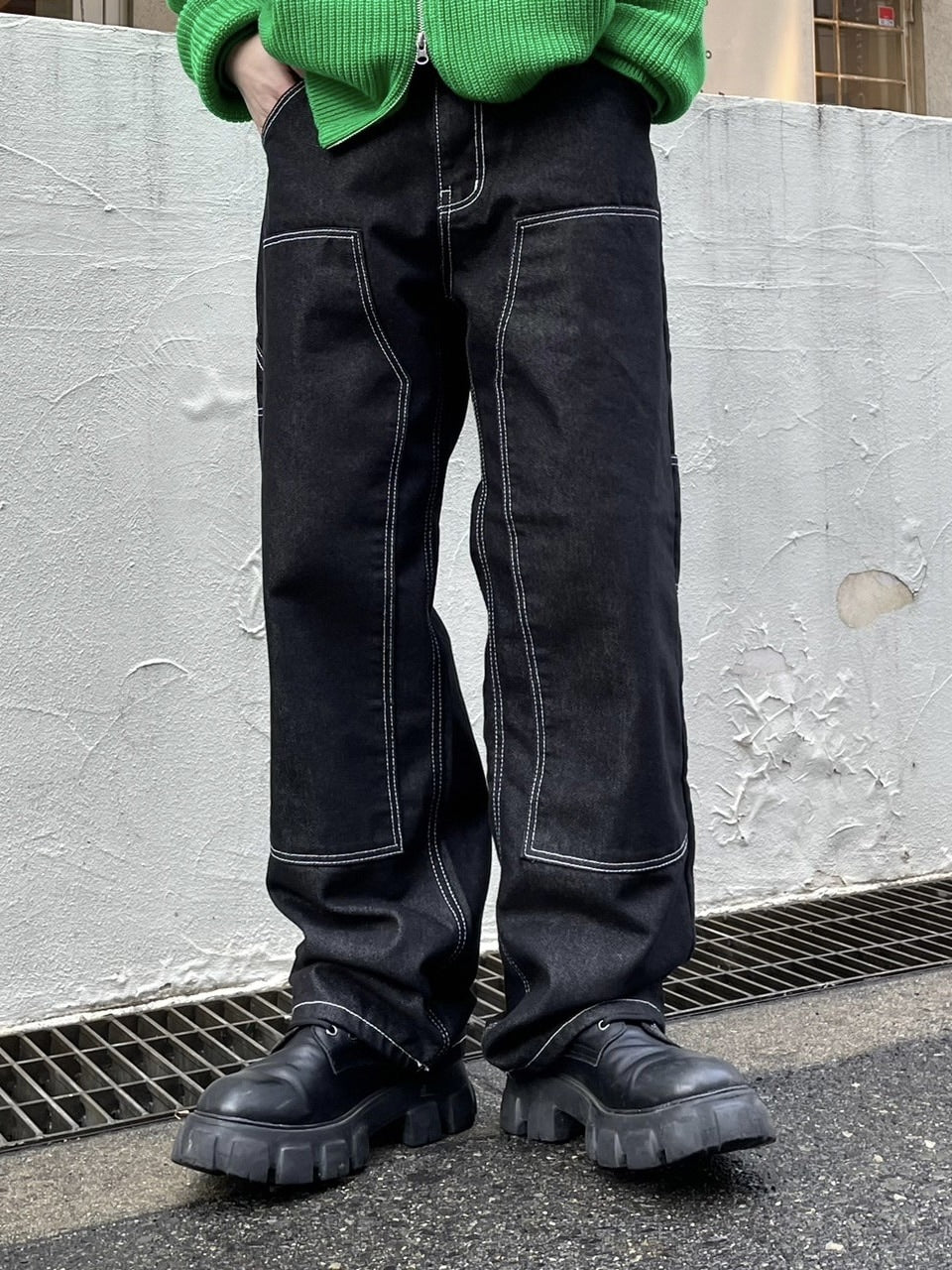 受注制【Chikashitsu +】stitch painter pants