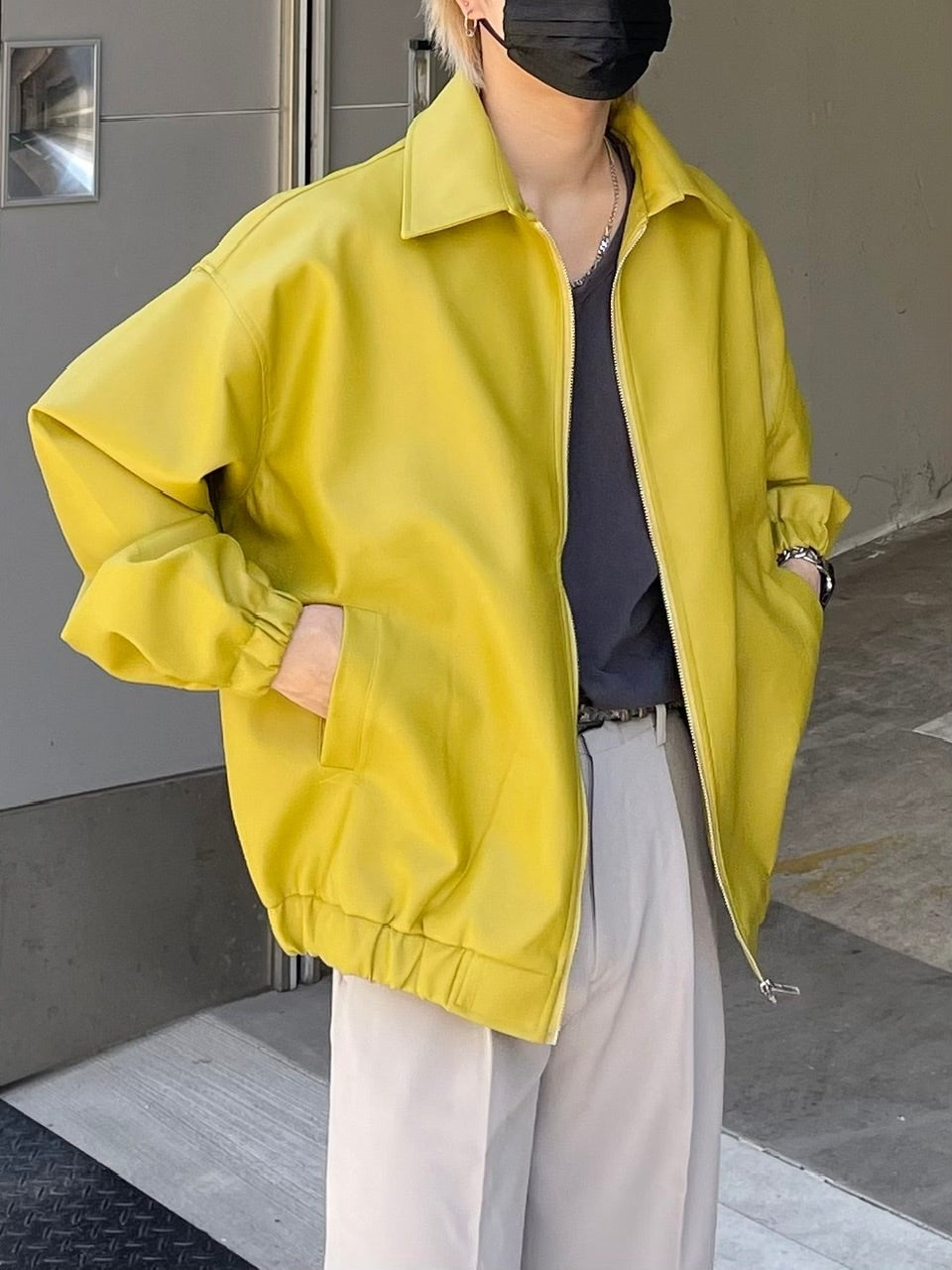 受注制【Chikashitsu +】leather blouson (3color)