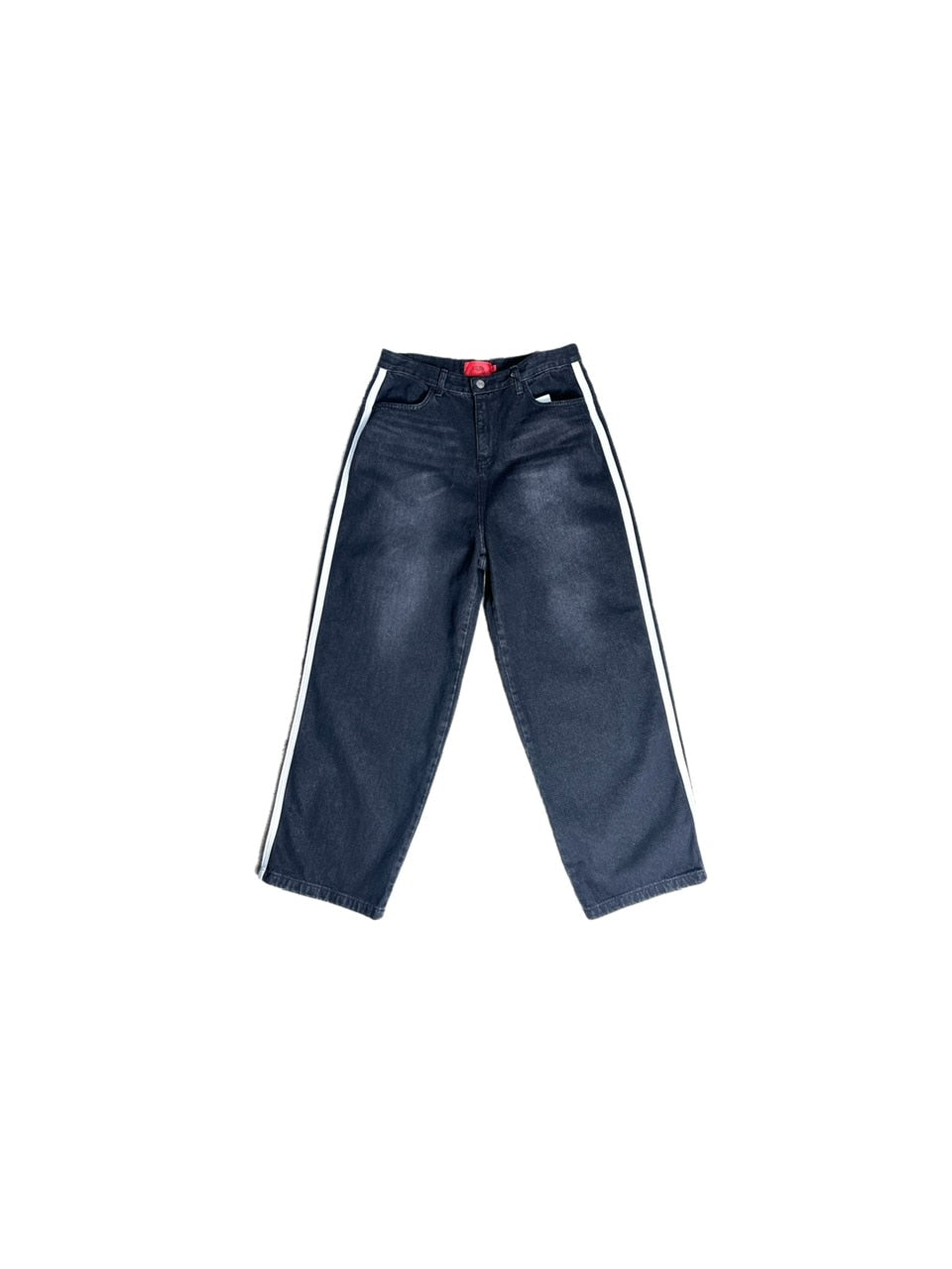 受注制【Chikashitsu +】oversized side line denim pants (2color)