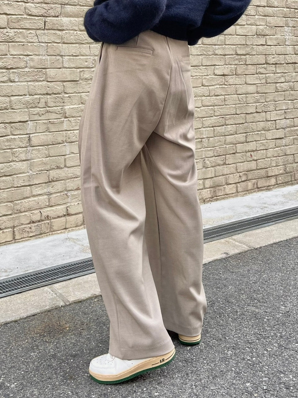 【Chikashitsu +】waist belt tuck slacks (3color)