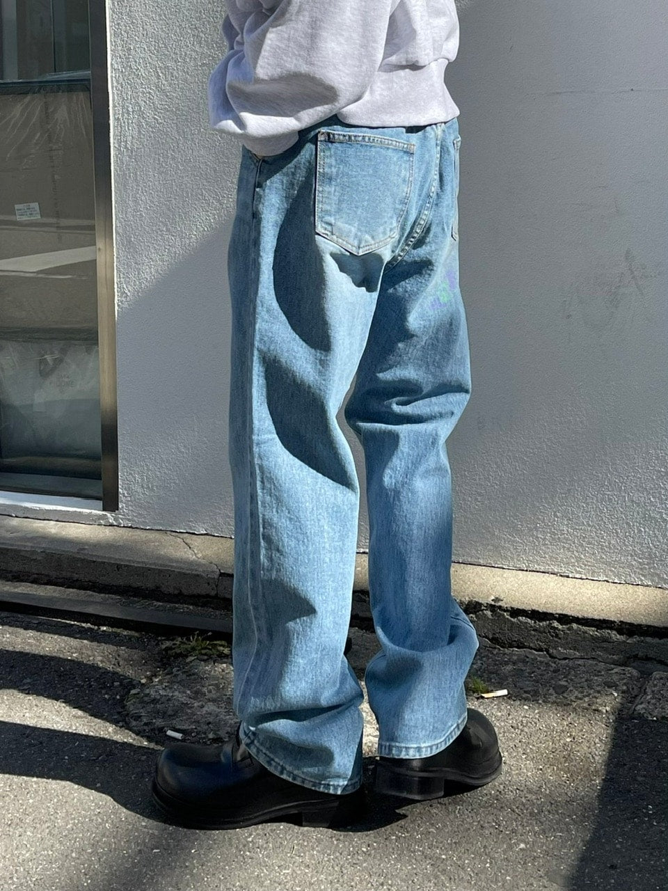 受注制【Chikashitsu +】center press denim pants 2