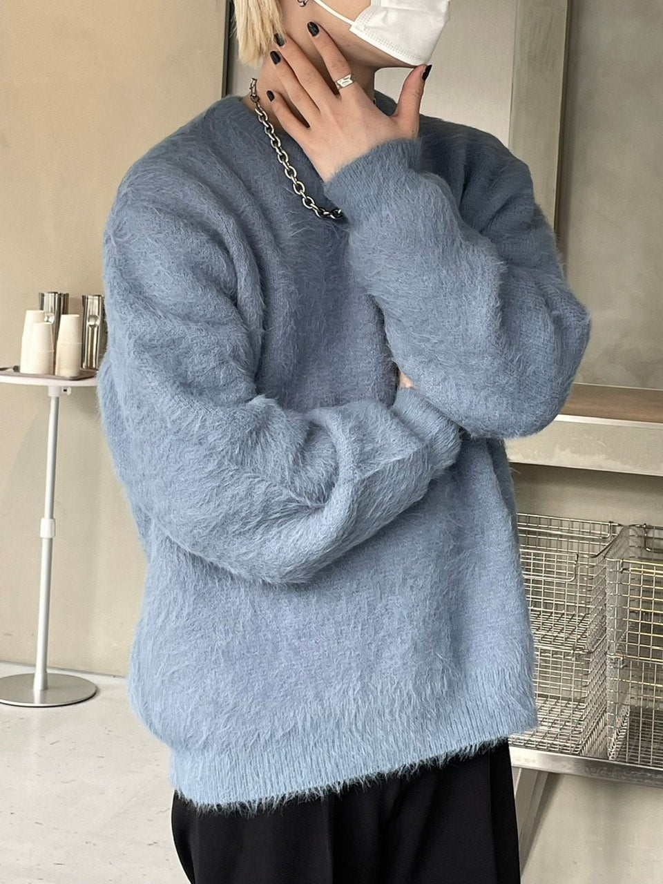 受注制【Chikashitsu +】hairy knit (2color)