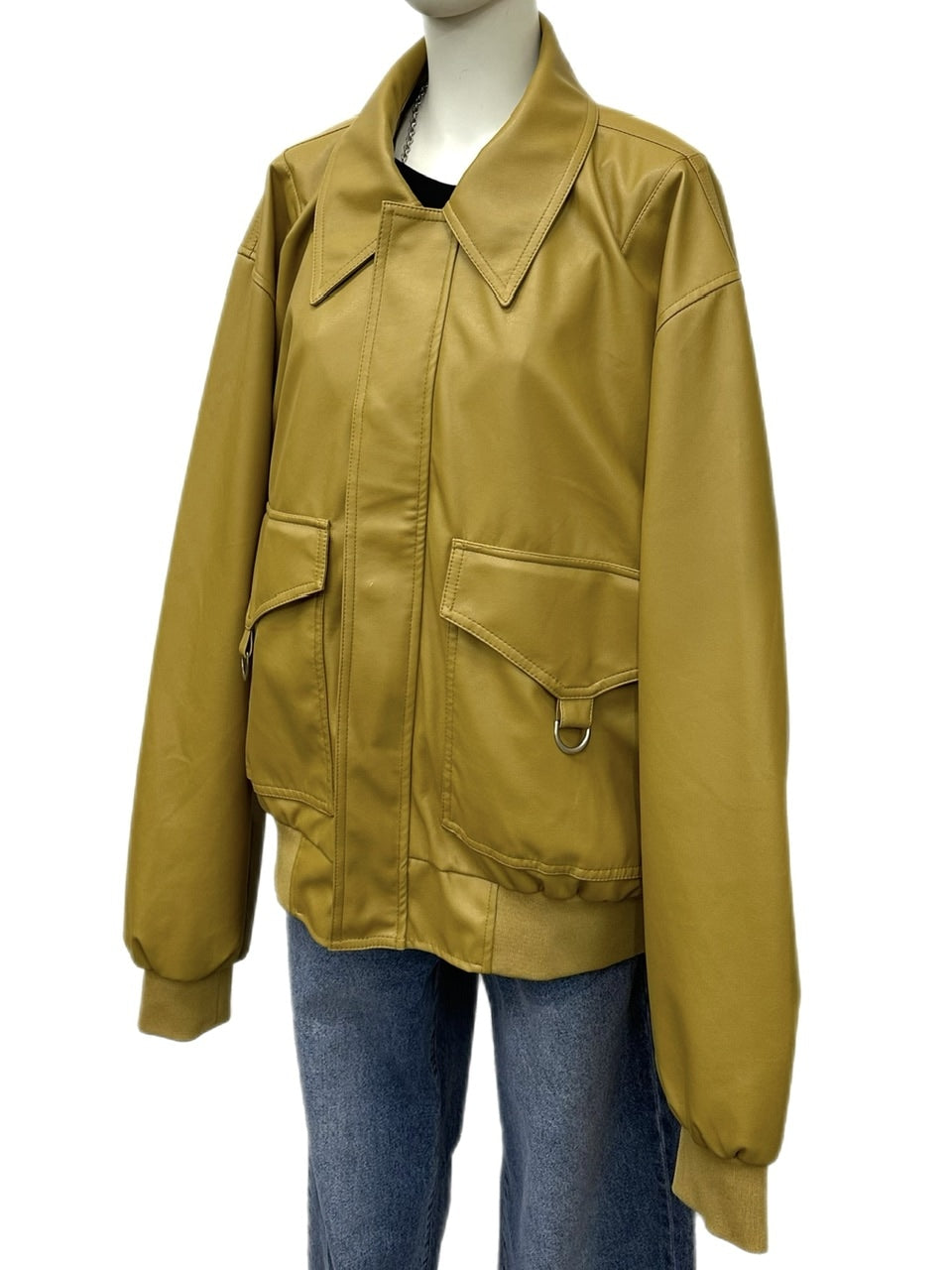 大阪店WEB限定【Chikashitsu +】double pocket leather jumper (3color)