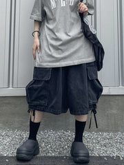 受注制【Never mind the XU】denim wide half pants (2color) / 【ネバーマインドザエックスユー】デニムワイドハーフパンツ