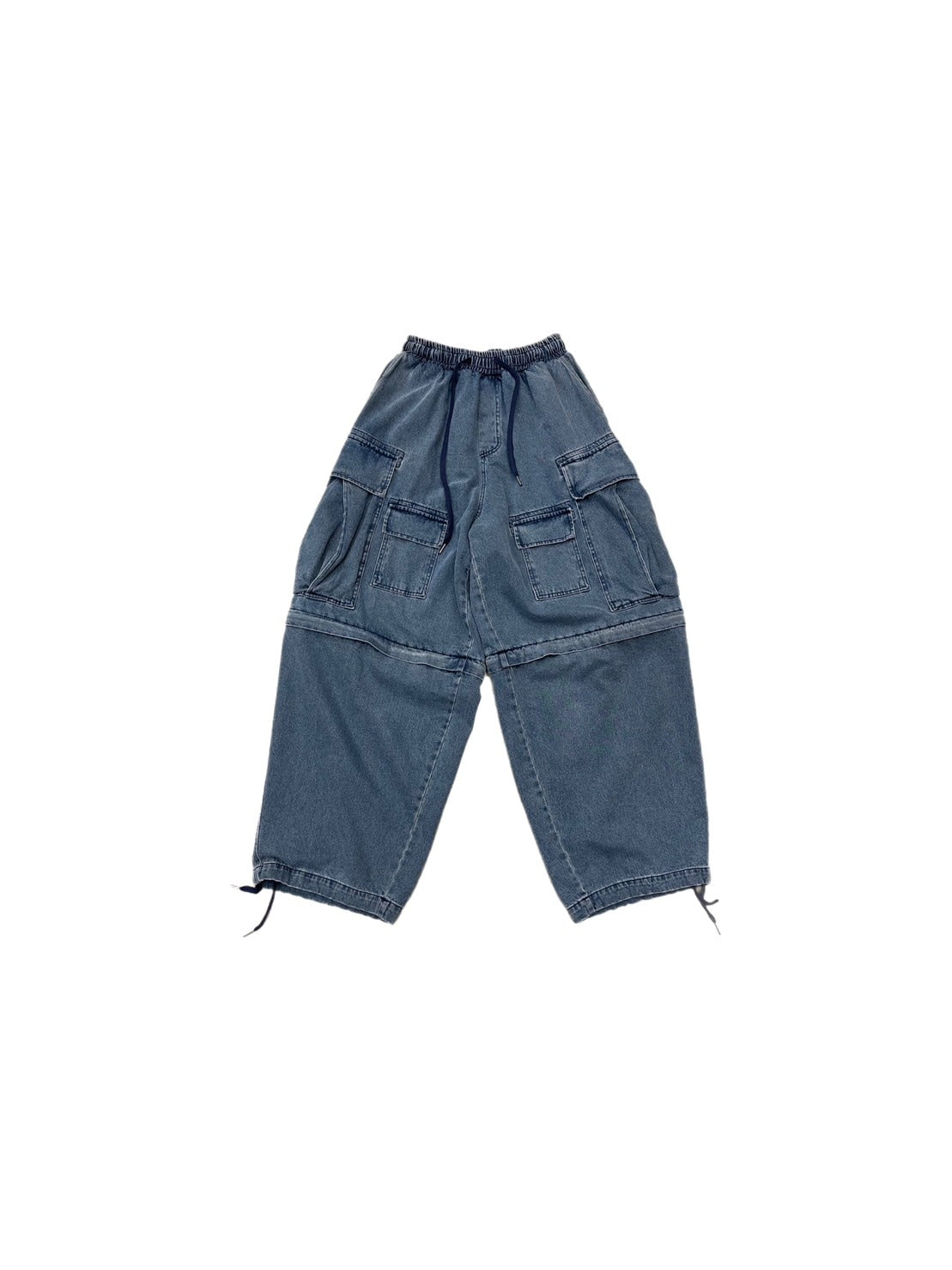 受注制【Chikashitsu +】2way heavy pocket denim cargo pants (2color